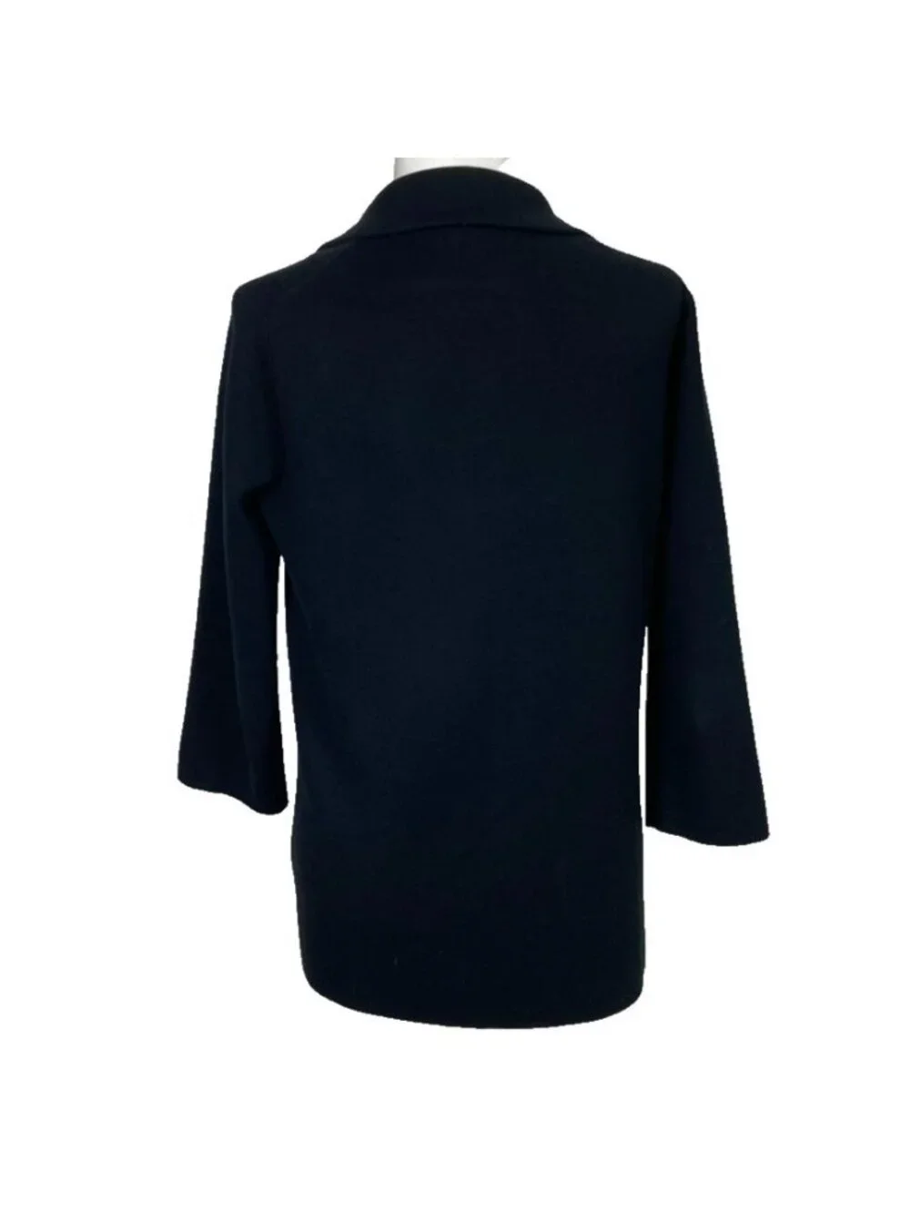 J Crew 365 Sweater Blazer Womens S Sophie Merino Wool Black Open Front Pockets